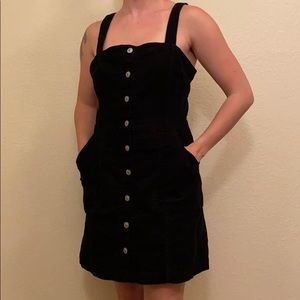 🌻 Black corduroy overall dress